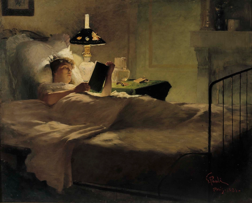 Evening reading, 1884, Georg Pauli